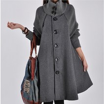F&A 가을 명소 가을과 겨울 새로운 한국 스타일의 대형 여성 의류 중간 길이 느슨한 모직 코트 망토 재킷 코트 9f