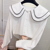 인형 카라 화이트 데이트룩 여행룩 휴가룩 여성 면접복장 하객룩 돌잔치룩 블라우스 셔츠