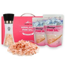 핑크 솔트 - 히말라야 핑크소금 5+1 그라인더 증정 - 1% 암염 대용량 선물세트 집들이 돌잔치 결혼식 장례식 답례품, 600g, 1박스
