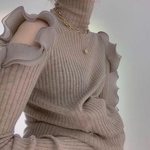 여성니트최신 가을/겨울 캐시미어 니트 스웨터 여성 풀오버 터틀넥 기본 보터밍 따뜻한 상의