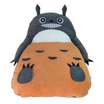 칠나무 토토로 타타미침대 캐릭터침낭 대형 인형 바닥침대, 오렌지