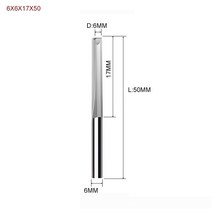 1 개 3.175mm 4mm 6mm 8mm 2 개의 플루트 스트레이트 슬롯 비트 우드 커터 CNC 솔리드 카바이드 더블 라우터, [27] 6X6X17X50, 27 6X6X17X50