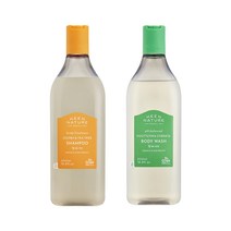 닥터올가 두피N바디케어 2종세트(호호바티트리 천연샴푸500ml X 약산성 어성초바디워시500ml), 마스크팩 1매 + 펌프 1개 증정