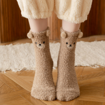 쥬로랑 극세사 기모 보온 수족냉증 겨울 방한 수면양말 set