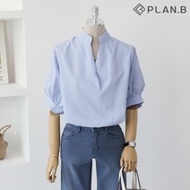 플랜비 차이나카라 줄지 블라우스 P2303BL040B