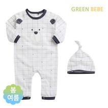 그린베베 국내생산 여름용 큐티사각 쟈가드 우주복 2종세트