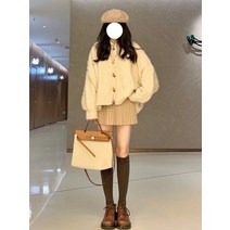 겨울골프스커트 테니스 주름 플리츠 빅사이즈 스커트 착용 복고풍 스웨터 짧은 치마 거리 투피스 세트