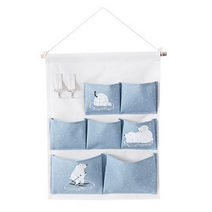 이지웜 대용량 벽걸이 수납포켓, 블루