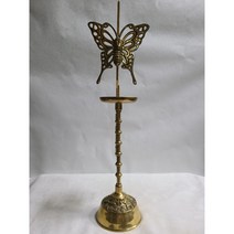 단초마을 유기황동 나비촛대 높이58cm 무게1.2kg
