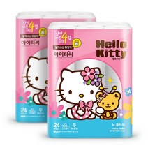 헬로키티 플라워 4겹 두툼한 화장지 25m24롤2팩, 단품