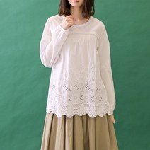 엔틱 레이스 핀턱 티셔츠
