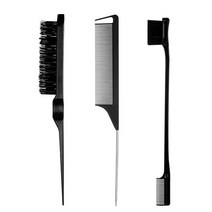 3 Pieces Hair Styling Comb Set Teasing Hair Brush 왁스 헤어 브러시 3종 세트 4팩