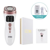 피부마사지기 초음파 뷰티디바이스 피부 탄력 관리기 마사기기 고주파 EMS 미니 얼굴 HIFU 기계 RF 무선 주, 02 With Box-US Plug