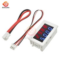 누선전류계 디지털 누선전류기 dc 0-100v 0-200v 10a 전압계 전류계 자동차 오토바이 전압 전류 측정기 감지기 듀얼 led 디스플레이 볼트 모니터 패널, 빨간색 파란색 흰색 케이스