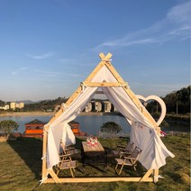 몽골텐트 삼각텐트 캠핑 대형 인터넷 유명인 체크인 삼각형 텐트 야외 홈스테이 경치 좋은, 없음
