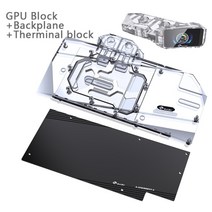 [해외]XFX Radeon RX 6800 XT Speedster Merc 319RX 6900XT GPU 카드전체 커버 구리 라디에이터 블록용 Bykski 워터 블록 사용, 1개, block backplate temp, 5V 3PIN A-RGB