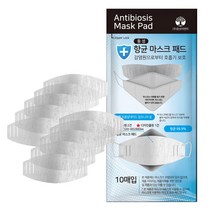 99.9%항균 항균마스크패드 10매 마스크필터 교체용필터 나노필터, 1개