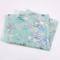 100x150cm diy 수제 공예 머리 장식 인형 천 눈송이 인쇄 메쉬 패브릭 용품에 대한 다채로운 그라디언트 얇은 명주 그물 패브릭, 티파니 그린