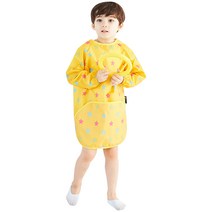 엘리몽 긴소매 앞치마 방수 미술가운 해피스타, 옐로우