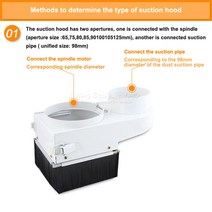 목공 공구 65mm 80mm 100mm 125mm 직경 집진기 먼지 커버 브러시 CNC 스핀들 모터 조각 밀링 머신 도구, 05 85mm diameter