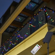 HK.SELL 태양열 리모컨 꼬마 전구 53m 500구, 멀티칼라