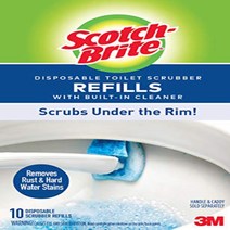 Scotch-Brite Disposable Toilet Scrubber Refills with Built-In Cleaner Scrubs Under the Rim Removes, 1