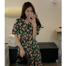 쉬폰 원피스 여름 꽃무늬 하와이 동남아 옷 시원한 여행용 휴양지 30대 통통족 롱 SY