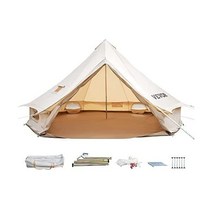 Happybuy 캔버스 벨 텐트 사계절 통기성 100% 코튼 유르트 - 스토브 잭 포함 럭셔리 글램핑 방수 가족 캠핑 야외 사냥 파티, 9.84ft / 3m