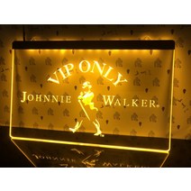 기념일 선물 인테리어 소품샵 438 VIP 전용 조니 워커 위스키 led 라이트 사인, 02 30x20cm 수평, 15 파란색과 플러그