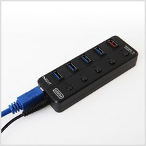 넥스트 NEXT-UH305 USB3.0 허브 5포트 유전원 블랙 USB허브, 선택없음