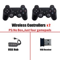 미니컴파이 비디오 게임 콘솔 64g 내장 4k 10000 게임 레트로 핸드 헬드 무선 컨트롤러 게임 스틱 ps1fcgba 어린이 크리스마스 선물, 단 4개의 게임패드
