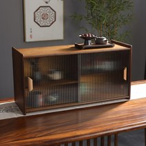 미니미닫이찬장 옛날 그릇장 쇼케이스 원목 홈카페 노르딕, 12.월넛아크릴2도어탁상용찬장