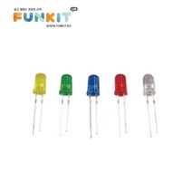LED 5mm (흰색/노랑/파랑/빨강/초록), 빨강