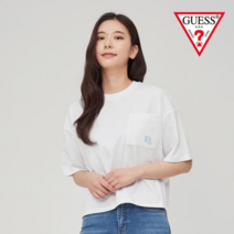 게스 게스 여성 포켓 포인트 루즈핏 반팔티_K OM2K4432