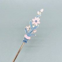 비녀 한복 헤어핀 DIY 스타일 도구 골동품 액세서리 단계 흔들어 새로운 블루 핑크 꽃병 합금 스틱
