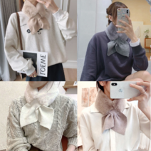 페이크퍼 머플러 리프 에코퍼 머플러 니트 밍크 퍼목도리 털목도리