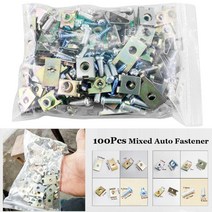 개스킷 가스켓 100pcs U 형 혼합 금속 자동차 액세서리 차량 도어 패널 나사 패스너 클립 개스킷 u, 한개옵션0