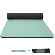 DRAGRA 8mm TPE 요가매트 양면 미끄럼 방지 요가 매트 실내 요가 매트 요가 필라테스 헬스트레이닝 매트 초보자 와이드 디자인 요가 매트, 녹색