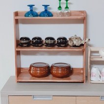 은호공예 원목 삼나무 3단 수납선반 원목선반 100%수제품 다용도 정리 선반, 호두나무색상