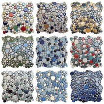 세라믹 자갈 돌 DIY 타일 30X30 미끄럼 방지 바닥 매트 발 마사지 화장실 온천 목욕탕 인테리어, 30X30 2개, 하늘색 DIY-009