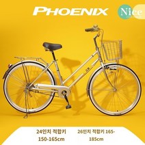 자전거 피닉스 브랜드 자전거 여성 통근 라이트 일본식 가변 속도 자전거 24 인치 26 대학생 남성 성인 성인, 26인치, 티타늄 실버 - 단일 속도