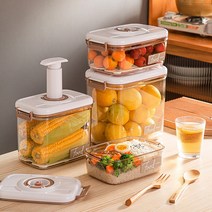 진공 밀폐 용기 직사각 정사각 용기 펌프 세트+에어펌트, 2.1L*2