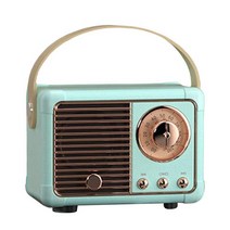 레트로 BT 스피커 빈티지 FM 라디오 무선 구식 클래식 스타일 강력한 저음 향상, 03 Blue