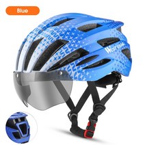 쇼에이 헬멧 풀페이스 시스템 오픈페이스 클래식 agv WEST BIKING-LED 라이트 사이클링 헬멧 남성용 오토, 03 Blue