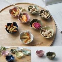 사쿠라 도자기 소스볼 겸 종지 8style 간장 초장 케찹 마요네즈 소스볼 집들이선물추천, 사쿠라 삼각꽃 6컬러