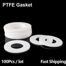 가스켓PTFE 가스켓 플라스틱 플랫 와셔 씰링 펌프 압축기 믹싱 주전자 CS 2MM 3MM 한 팩에 100 개, 08 8x18x3_01 WHITE