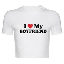 하라주쿠 글자 I love to make boy 프린트 티셔츠 반팔 스키니 크롭 탑 여성 길거리패션 탑스 티