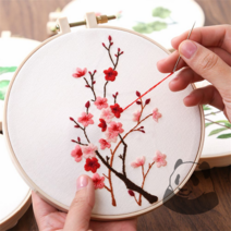 CHINA 해외DIY 자수클래스 집콕취미 동양자수 프랑스자수기초, 매화 도안세트