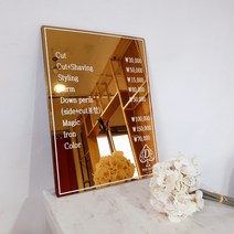 300x400 가격표 메뉴판 예쁜 스텐 골드 블랙 실버 철제 배너 명판 현판 포인트 인테리어 입간판, 실버유광, 검정, 100자초과(250자)