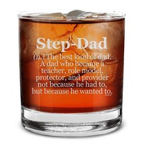 샾4ever® StepDad 데피니션 각인 위스키 글라스 아버지의 날 선물 양아버지 보너스 아빠, Clear